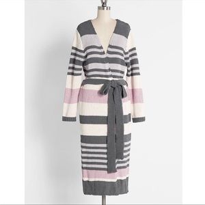Modcloth striped wrap long cardigan S